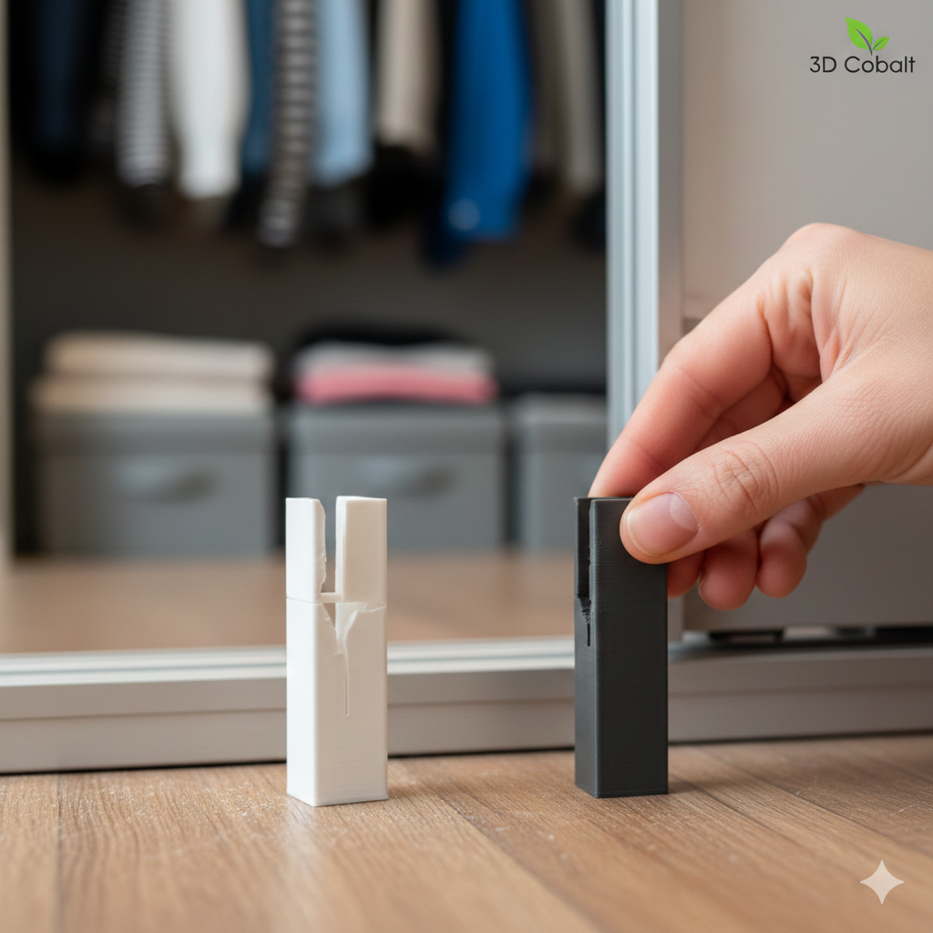 Guide de Porte Coulissante de Placard Cassé : La Solution de Réparation Imprimée en 3D